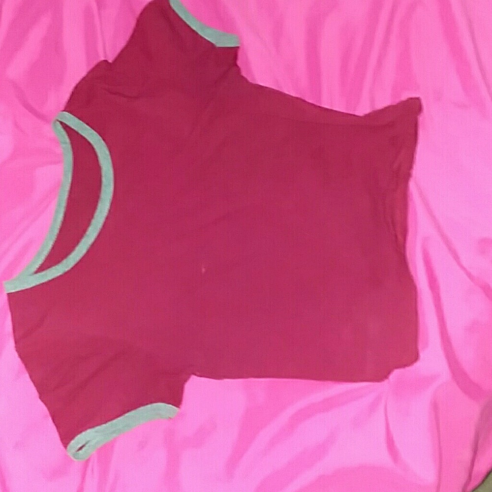 red and grey crop top